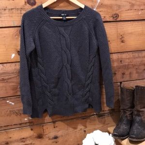 STYLE & CO Sz M Knit Sweater Grey Chunky Buttons
